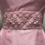 1960s Bubblegum Pink Daisy Floral Embroidered Mod Dress & Jacket Two Piece Set Size 6 Photo 7