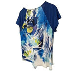 FRENCH Blue Short Sleeve Summer Top‎ Petite Large Blue Size undefined Photo 1