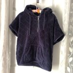 Columbia Sherpa women sz M Cozy fleece Hoodie short sleeves vest jacket pocket Photo 1