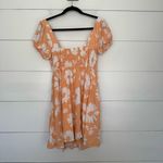 American Eagle  Women’s Small Orange White Patterned Mini Dress Photo 3