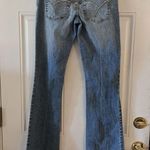 Tyte Jeans Juniors Size 5 Flare Leg Pink Embroidered Y2K Vintage Denim Stretchy Blue Photo 2