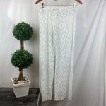 Becca  White Sheer Crochet Lace Swim Bathing Suit Cover Up Pants S Photo 1