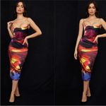 House Of CB  ‘Mitzi’ satin corset midi‎ dress NWOT size L Photo 5