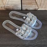Lauren Lorraine NWT Womens Jade Clear Rhinestone Slides Sandals Size 7 Photo 2