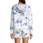 Vintage Havana  White Blue Floral Print Zip Up Cropped Hoodie Size Small Photo 1