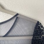 Alya NWT Francesca's Fit-n-Flare Mesh Lace Overlay Navy/Nude Dress Size XS Photo 10