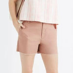 Madewell High Rise Twill Raw Hem Shorts Dusty Rose/Blush NEW Size 26 Photo 0