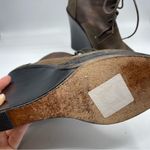 Rag and Bone Brown Leather Combat Wedge Ankle Boots Distressed Womens 9 Lace Up Photo 3