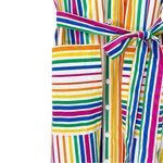 Christopher John Rogers x Target Rainbow Stripe Belted Shirt Dress Size 2 Cotton Red Photo 5