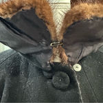 Source Unknown Vintage 1950s Women’s Black Dress Coat with‎ Fur Collar Hollywood Glamour Large Photo 6