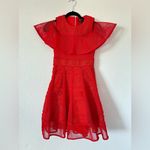 Maje Rosalie Red Ruffle Dress sz small Photo 5