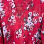 Kut From The Kloth  Red‎ Floral Blouse Size Large Photo 2