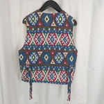 (Actual) Vintage J. Jill Western Geometric Print Vest Blue Size L Photo 5