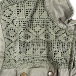 Blu Pepper Blue Pepper Green Full Zip Lace Detail Cotton Denim Utility Jacket Size M Photo 4