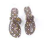 Tory Burch Yellow Pink Geometric Print Patent Leather Miller Sandals Size 8 Photo 2