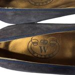 Wathne Vintage Blue Suede Embroidered Deer flats size 6 m Photo 7
