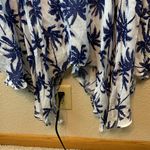 Indie boutique one size palm tree beach tropical vacation shark bite hem Blue Photo 3