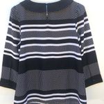 Modcloth NWOT Womens small Peter Pan Collar polka dot striped 3/4 sleeve top Photo 2