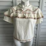 Raga Anthropologie |  embroidered tie back ruffle top Photo 2
