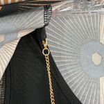 Emily Rose Black & Beige Retro Geometric Layered Blouse with Necklace Size Small Photo 3