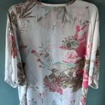 Chicos Easywear 2 Open Front Cardigan White Floral Kimono Cottagecore Romantic Size L Photo 2