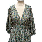 Trovata Silk Blend Celestial Custer Dolman Sleeve V neck Dress Size Small Blue Photo 4