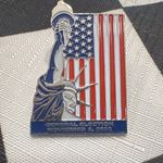 2002 General Election Commemorative Pin Statue of Liberty American Flag VTG Blue Photo 0