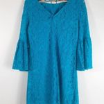 Laundry by Shelli Segal NWT Blue Lace Bell Sleeve Dress Photo 3