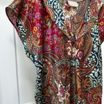 Vintage California Dynasty Paisley Print Women's Top size small Red Photo 2