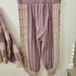 Love Shack Fancy  Jogger Lilac Chunky Bauble Knit Ribbed Alpaca/Wool Lounge Set L Photo 8