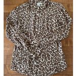 J.Crew prefect cheetah print silk cotton mix button down shirt brown 2 Photo 13