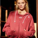 Playboy by PacSun Double Zip Cabin Hoodie Red size medium Photo 0