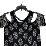 Hollister  Dress Size Small Black White Floral Pattern SS Open‎ Shoulder Photo 1