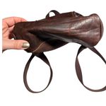 Jack Georges Voyager 7137 Brown Buffalo Leather Convertible Top Flap Backpack Photo 4