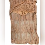 Magnolia Boutique Fairytale Romance Romper Lace‎ Maxi Dress Sleeves VNeck Small Tan Photo 8