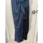 Aidan Mattox  Cocktail Dress Size 4 Teal Satin Black Sequin Sash Prom Holidays Photo 3