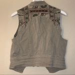 BKE  Outerwear womens brown embroidered zip up pocket motorcycle vest size L Photo 1