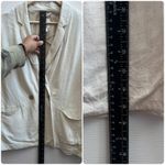 LC Lauren Conrad Tan Linen Blend Notch Lapel Pocket Double Breasted Blazer Large Photo 8