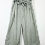 American Eagle (6 Long) Sage Green High Rise Cropped Ankle Wide Leg Belted Pants Photo 0