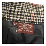 Pendleton Vintage Wool Blend Plaid Skirt Size 12 Houndstooth Red Check Black Photo 4