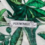 Periwinkle Green Leaf Floral Tropical Printed Long Open Cardigan Photo 7