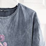 ZARA Paisley Gray Grunge Short Sleeve T-shirt Photo 2