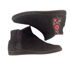 Grasshoppers suede embroidered ankle boots 5.5 Black Photo 1