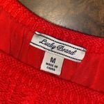 Lucky Brand Split Back w/ Swiss Dot Inset Sweater in Festive Red - size medium Photo 3