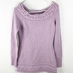 Marciano Lilac Lambs Wool Angora Rabbit Hair Blend Metallic Knit Sweater Medium Photo 0