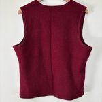 Classic Elements  Maroon Fall Leaves Embroidered 100% Wool Vest Size L Photo 6