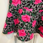 Betsey Johnson  Pink Leopard Rose Garden Floral Ruffle Cottage Core Size 12 Large Photo 8