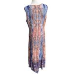 Reba Patterned Sleeveless Maxi Dress Blue Brown White Size XLarge Photo 2