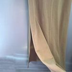 Alembika Urban Lava Tunic Dress in Tan Open Side Slits Mock Funnel Neck Sz S EUC Photo 6