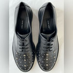 Nine West NW Cape Black leather Oxfords with Studded Toe Cap, Sz 9, NWOB Photo 1